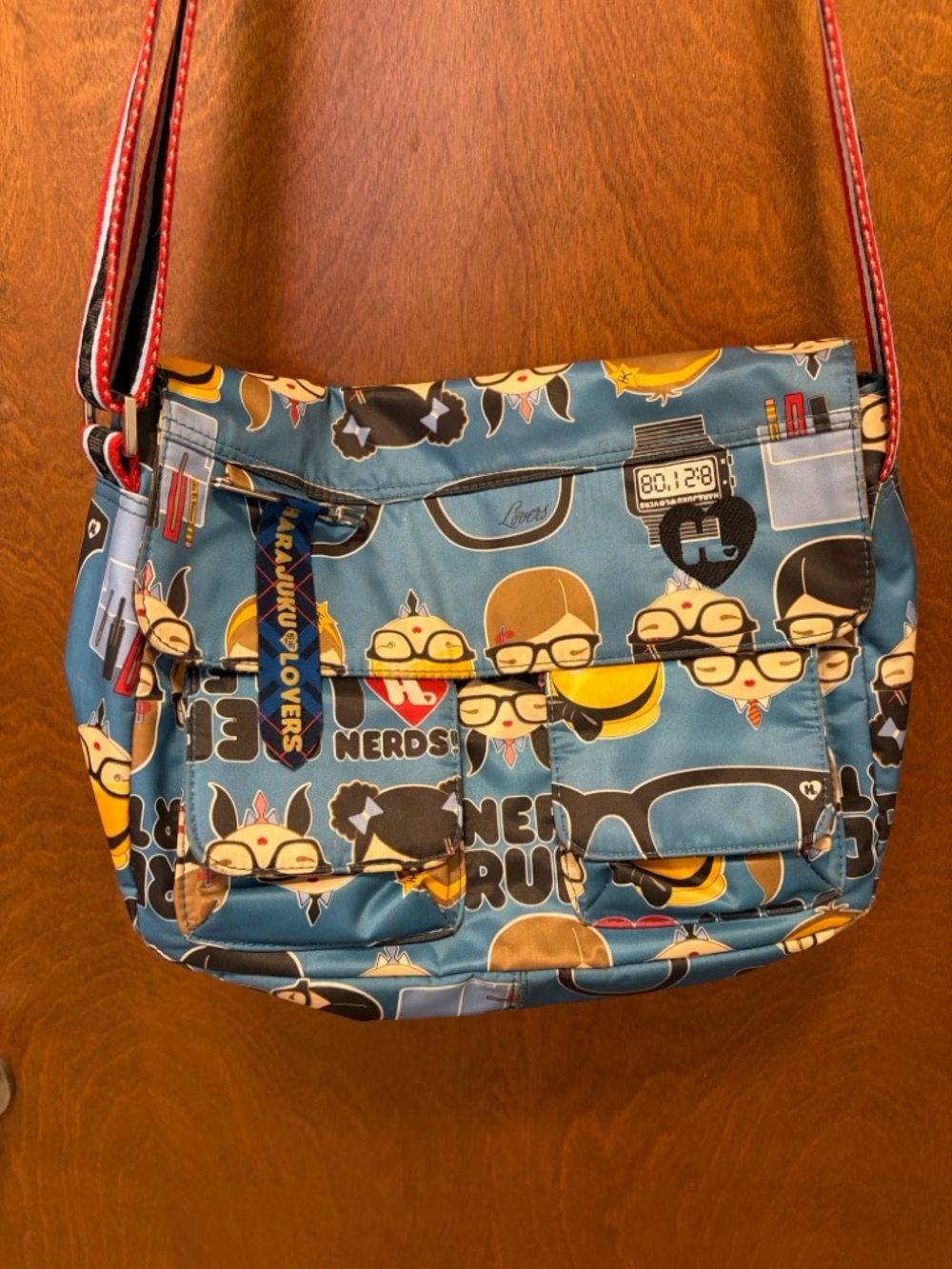 Harajuku lovers Nerds Print Crossbody Shoulder Bag Y2 K